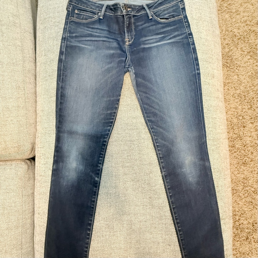 Lucky Brand Blue Skinny Jeans with Contrast Stitching